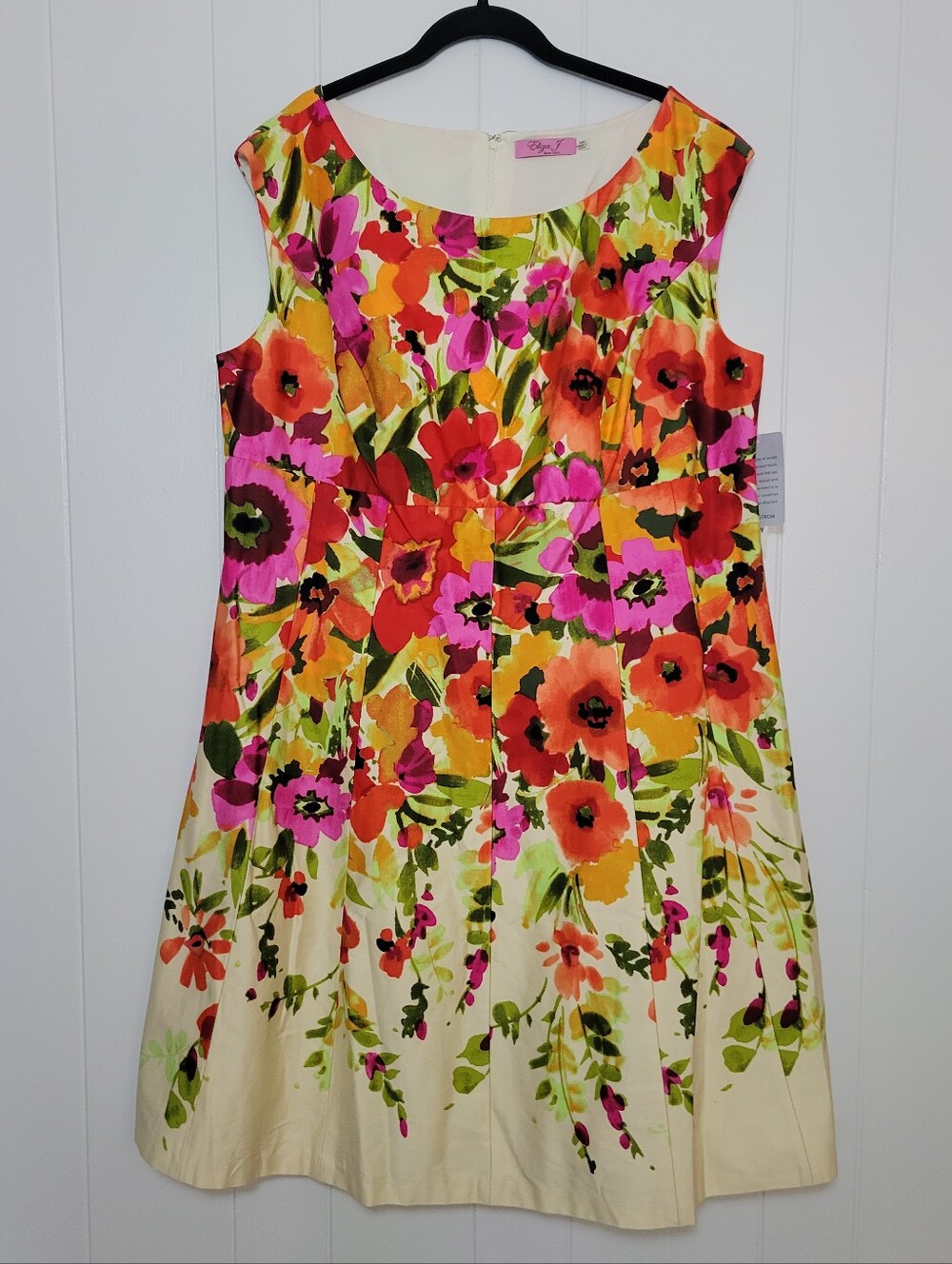NWT Eliza J Floral Garden Party Sleeveless Dress Nordstrom A Line Summer 16W